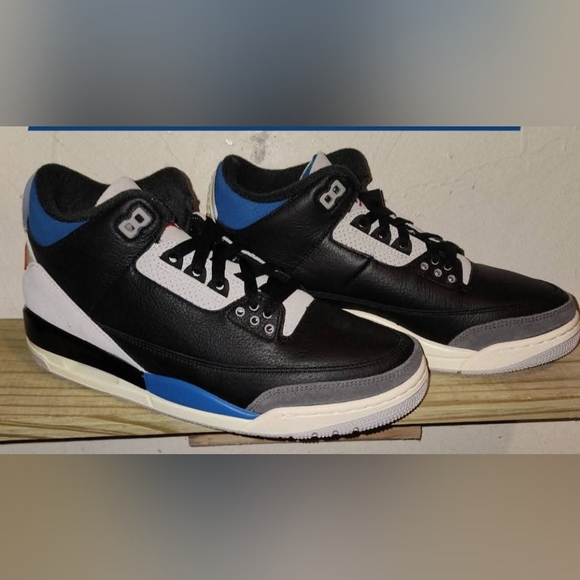 Jordan Black and Blue High-Top Sneakers